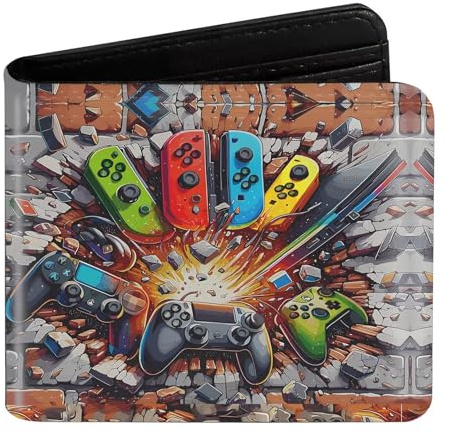 Huuitan Kinderportmonee Jungen, Geldbeutel Portmonee Kinder, Portemonnaie Teenager, RFID-blockierend, Reißverschluss Faltbare, Coole Geldbörse für Teenager