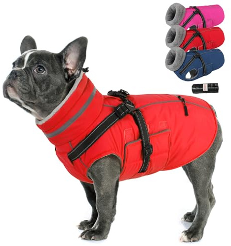 PETDSH Dog Winter Jacket,Warm Dog Coat with Reflective for Snow Weather L