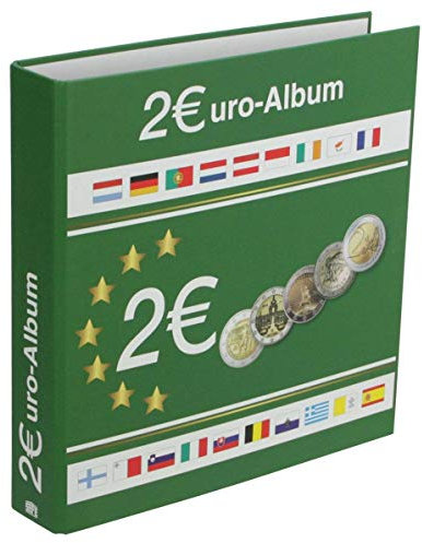 Münzensammelalbum für alle 2 Euromünzen. Für 80 Münzen