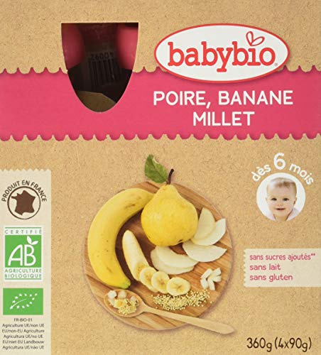 Babybio Gourde Poire Banane Millet 6+ Mois 360 g