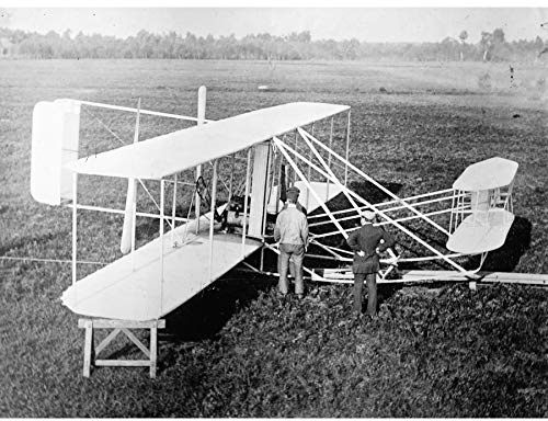 Wright Brothers Biplane Machine Old Photo Large Wall Art Poster Print Thick Paper 18X24 Inch