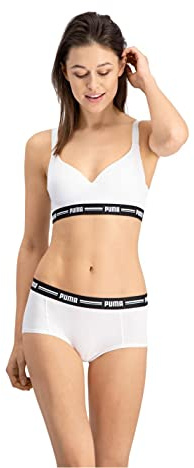 PUMA Iconic Padded Women's Top (1 Pack) Bra, Blanco (White), S para Mujer