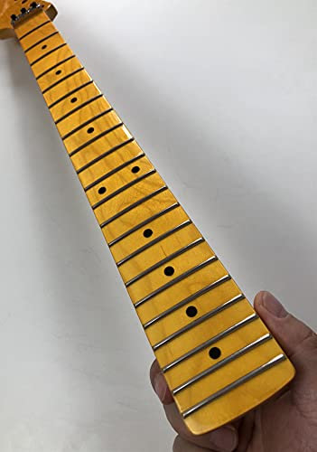 NC Reverse-Kopf Gitarrenhals, 22 Bünde, Ahorn, gelb glänzend