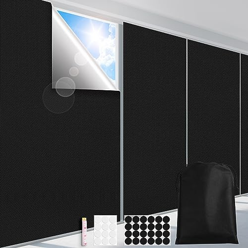 FADOTY 100% Blackout Curtains, 57x 79 Portable Black Out Window Cover