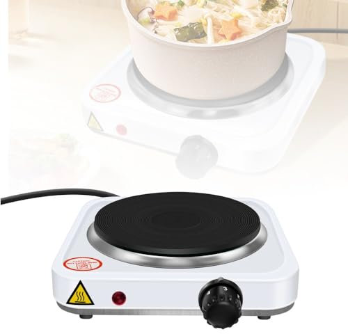 Stainless Steel Portable Electric Hot Plate with Temperature Control, Boiling Ring for Tea and Coffee, Cooking, 1000W