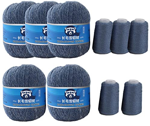 EUBEISAQI gomitolo di Filato di Cashmere,Filato di Cashmere Morbido e Lungo Peluche | Filo per Maglieria in Cashmere di Visone per Sciarpa cardiga Adatto a Donne e Uomini (Etichetta del Pacchetto