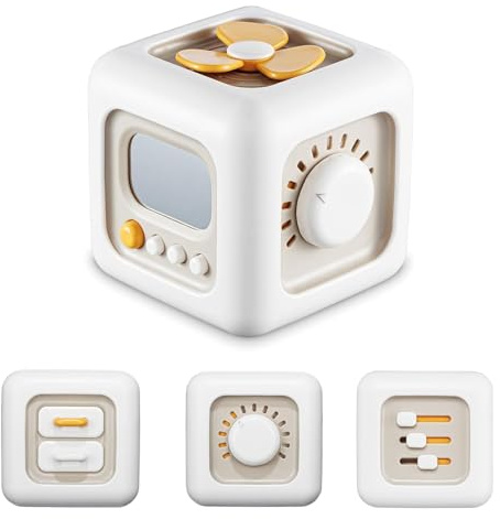 VoMii Baby Activity Cube - Montessori Sensory Toys for 12-24 Months, Travel & Learning Toys