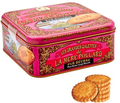 La Mere Poulard® | Biscuits Caramel Beurre Salé | Peut Biscuits Français Beurre | Sablés au Beurre Caramel - 202.5 Gr | Boîtes à biscuits cadeaux