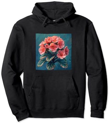 Bergenia Flower Cottagecore Graphic Pullover Hoodie