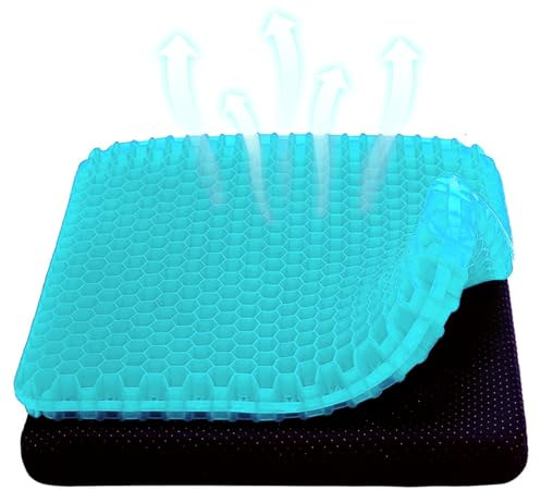 OctBird Gel Seat Cushion for Long Sitting,Honeycomb Gel Cushion Light Green for Sitting Pressure Sore,Seat Cushions for Elderly, Airplane Seat Cushion