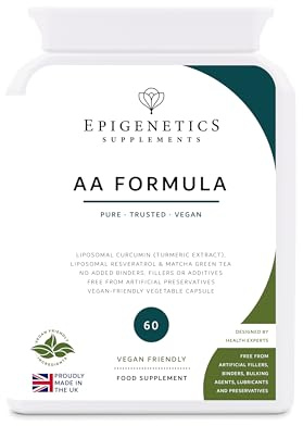 AA Formula | Matcha Green Tea, Liposomal Curcumin, Resveratrol | 60 Capsules | Vegan Friendly UK Made | 1 Capsule Daily | 2 Months Supply