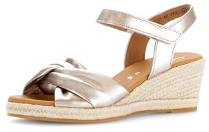 Gabor 62.712.50 | White Leather | Womens Hessian Covered Wedge Heel Sandals