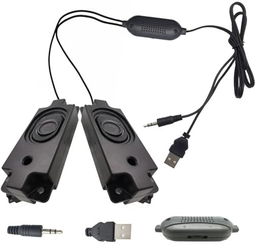 CTRICALVER 3W 8 Ohm Cavity Speaker, 5V USB Power Port 3W Bass, Adatto per Computer, Autoradio, TV e Altri Dispositivi Elettronici, USB Power Port 3.5mm Audio Port 1.5m Cable Length