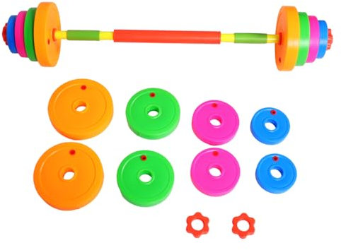 ARTSEWPLY 2pcs Adjustable Boy Girl Dumbbell Barbell Weight Fun and Safe Workout Toy for Boy Girl Fillable Water for Stability for Boy Girl Weightlifting and Fitness Play