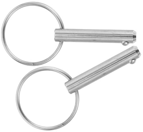 PRETYZOOM 2 Piezas Pasadores Rápidos de Acero Inoxidable para Barco Pasador de Seguridad con Resorte y Anilla Pin de Fijación para Bisagra de Cubierta y Herrajes Marinos Pack