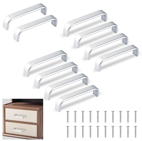 Songella Maniglia del Cassetti Alluminio Maniglie per Mobili da Cucina con Viti per Porte Cassetti Armadietti e Guardaroba Accessori Mobili 96mm 10 Pezzi