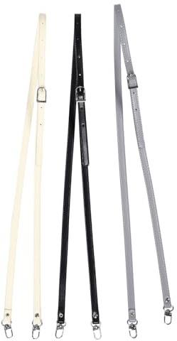 GLEAVI 3 Correas para Bolso Ajustables Herrajes Plateados Correas Cruzadas Desmontables para Bolso de Mano en Negro Gris Claro y Beige Accesorio Adecuado para Uso Diario y Viajes