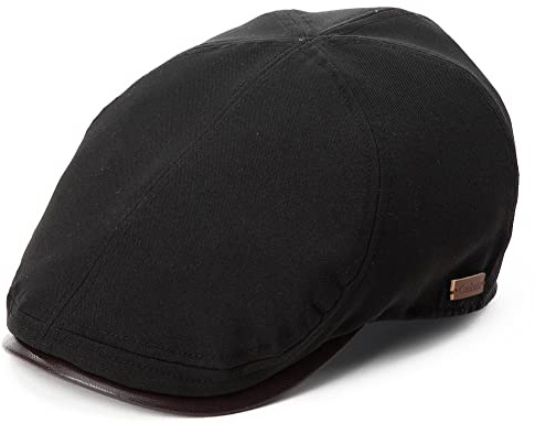 Comhats Mens Showerproof Waterproof Flat Duckbill Cap Gatsby Ivy Irish Newsboy Cabbie Golf Shooting Driving Hat Adjustable (L/XL, Black)