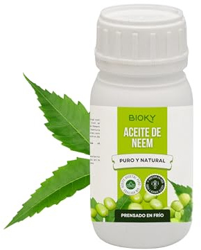 Bioky Aceite de Neem Puro 250ml - 100% Virgen y Natural - Prensado en frío - Sin Aditivos - Aceite de Nim Multiusos, de Origen Natural India