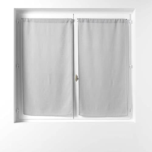Douceur d'Intérieur, Coppia di tende passapasta (2 x 60 x 120 cm) Soane Grigio, Voile Tessuto