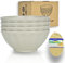 JSYMJSY Schalen Set Bruchfest, 4Teilig Groß Müslischalen Plastik, 16cm/750ml Schüssel Kunststoff für Müsli Suppen Salat Nudel Snack Mikrowellenfest Spülmaschinenfest, Beige