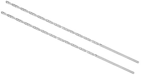 CoCud Brocas Helicoidales Extralarga de 3 mm de Diámetro y 250 mm de Longitud Total, Barrena Helicoidal de Acero de Alta Velocidad (Aplicaciones: Cobre, Metal, Madera y Aluminio), 2pcs