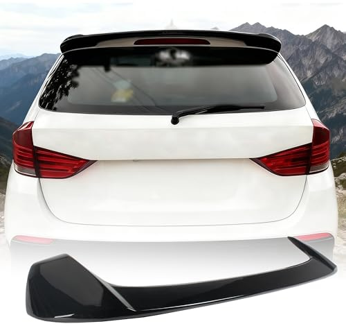 MUTUSAISI Aileron becquet arrière pour BMW X1 E84 2009-2015, Noir Brillant de Coffre Aile Spoiler de Toit Hayon Wing Arrière Accessoires
