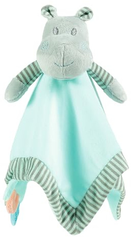 CREVENT Cozy Plush Baby Security Blanket, Soft Animal Lovey for Baby Girls and Boys, Comfort Blanket, Birthday Gift - Hippo