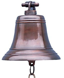Campana in rame anticato, 15,2 cm, campana antica, campana in rame, decorazione nautica, da appendere, rustico, vintage, decorazione natalizia per la casa