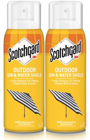 Scotchgard Water & Sun Shield Outdoor Fabric Protector Spray – UV Blocking & Waterproofing Fabric Guard for Patio Furniture, Cushions, Umbrellas, Boat Covers & More, 10.5 oz Aerosol (Pack of 2)