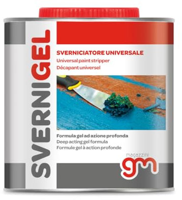 MagazziniGM SVERNIGEL, Universal-Lackentferner, Gel-Technologie, für Holz, Eisen & Wände, Chlorfrei, Tiefenwirkung, Für Vertikale Flächen, 750ml