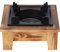 Haofy Barbecue de Japonais, Mini Barbecue Carré Portable, Cuisinière à Charbon de Bois avec Base en Bois, Cuisinière à Barbecue, Ustensiles de Cuisine, Cuisinière à Pique-Nique