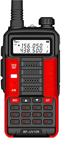 para BaoFeng UV-10R Walkie Talkie Radio, Walkie Talkie de Mano de Doble Banda, Pantlla LED de Alta Potencia para Exteriores (Rojo)