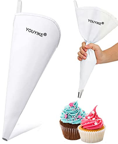 YOUYIKE® 1 Profi Spritzbeutel,45/40/35/30 cm Spritzbeutel Wiederverwendbar Baumwolle,Spritzbeutel Kuchen Dekoration Taschen für Kuchen, Torten, Keksen-Dekoration（40cm）