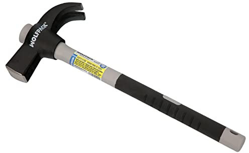 WOLFPACK LINEA PROFESIONAL Martillo Uña Mango Fibra Vidrio Mango Fibra Vidrio Con Empuñadura Antideslizante. 600 Gramos 33 cm.