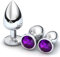 3 Piezas Plug Anal Metálico,Juguetes Anales Plugs,Juguetes Eróticos para Pareja Sexuales,Butt Plug Con Crystal Diamond,Juego Plugs Anales Plata,Juguetes Eróticos para Adultos（Morado oscuro）