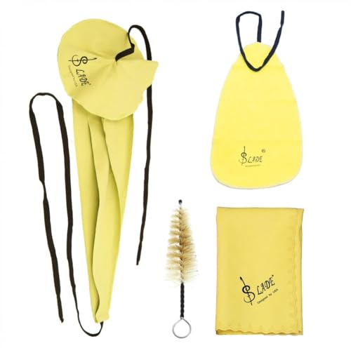 OriGlam Saxophone Care Cleaning Kit, Sax Clean Flute Clarinet Maintenance Kit with 3pcs Cleaning Cloth and Mouthpiece Brush for Clarinet Flute Woodwind Instruments