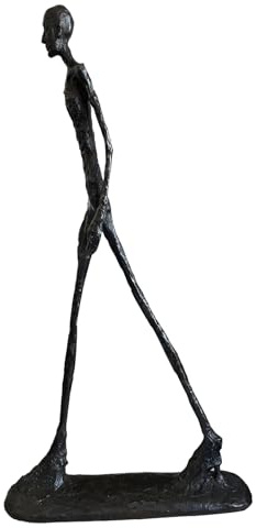 Siunwdiy Figura in Bronzo Giacometti, Scultura Astratta di Uomo, Elegante Ornamento Decorativo in Bronzo,Marrone,60CM