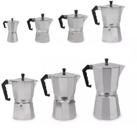 KAYNUR 1/2/3/6/9/12 Cup Italian Espresso Maker Stove Top Coffee Percolator Moka Pots (9Cup - 450ml)