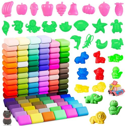 LDBKLGHJ Argilla da Modellare 72 Colori Set Completo 29 Strumenti Inclusi Pasta modellabile Leggera e Morbida Asciugatura all'Aria Regalo Creativo Bambini Ragazzi attività manuali