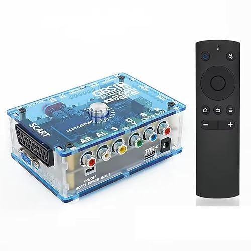 TicKnot ODV-GBS-C Mini Video Converter RGBS Scart/YPbPr to HDMI & VGA Upscaler for Retro Gaming Console PS2/N64/Dreamcast/Saturn with Zero Lag (Tran Blue) (Tran Blue)