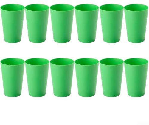 Lot de 6 gobelets colorés incassables en plastique ABS, 160 ml, empilables, légers, passent au lave-vaisselle et au micro-ondes, pour jus, lait, eau, camping, voyage, enfants (vert)