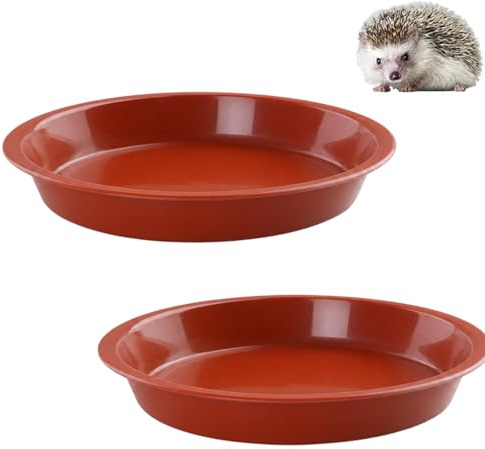 Rndqw 2 Pcs Hedgehog Bowl, Hedgehog Feeding Bowl for Food and Water, Outdoor Wildlife Garden Dishes 13cm Wide, Low-Profile 2cm Deep Design, Durable Outdoor Pet Feeding for Small Animals