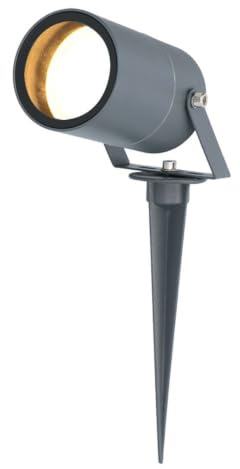 HOFTRONIC - Spikey LED-strålkastare med jordspett 5 Watt 400 lm 2700 K antracit IP65 vattentät utomhuslampa för belysning av trädgård, terrass, växter, gångar
