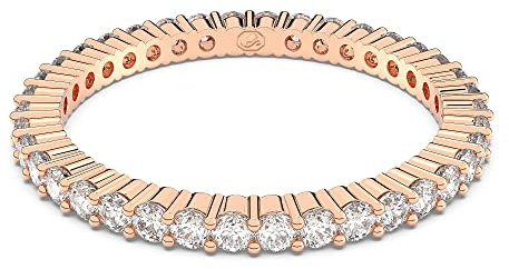 Swarovski Vittore Ring, Weißer und Rosé Vergoldeter Damenring mit Strahlenden Swarovski Kristallen