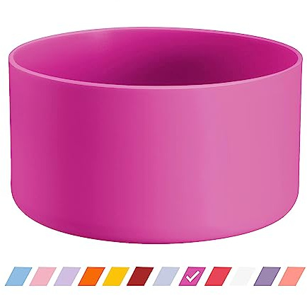 Vmini Protective Silicone Boot, Compatible with Hydro Flask and More Water Bottles, Anti-Slip Bottom Sleeve Cover (12-24 oz, Carnation)