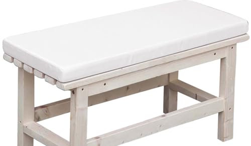 GGoty Sitzkissen für Gartenbank, 2-/3-Sitzer, wasserdicht, dick, lang, Sitzkissen, Matte für Zuhause, Garten, Terrasse, Schaukel, Outdoor (180 x 40 cm, Weiß)