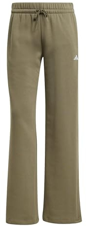 adidas Mujer Essentials Small Logo Feel Cozy Open Hem Pants, Olive strata/White, XXL