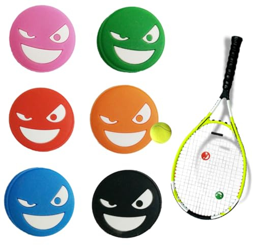 VJUYSW 6 pièces en Silicone antivibrateurs Tennis, Anti Vibration Raquette Tennis, adaptées aux Raquettes de Tennis, amortisseurs Amusants pour Raquettes de Tennis.