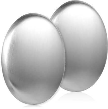 JYNXOR 2 Pezzi Saponetta in acciaio inox color argento, per rimuovere gli odori, elimina l'odore di pesce, cipolla e aglio, profumi forti dalle mani e dalla pelle, per cucina